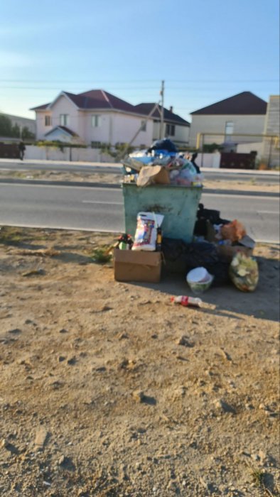 Жители Актау пожаловались на переполненные мусорные баки