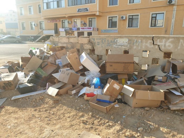 Жители Актау пожаловались на переполненные мусорные баки