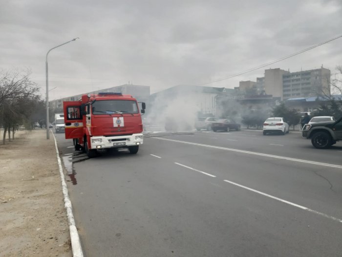 В Актау сгорел автомобиль