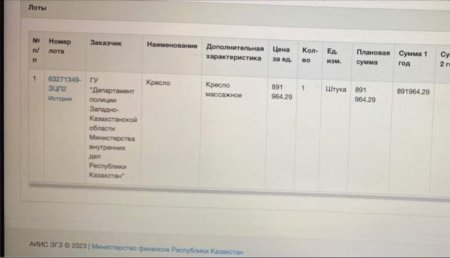 Зачем полиции ЗКО массажное кресло за 900 тысяч: ответ