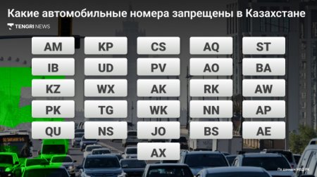 Названы запрещенные номера для авто в Казахстане