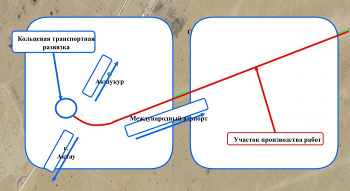 Одну из полос дороги Актау-аэропорт временно перекроют