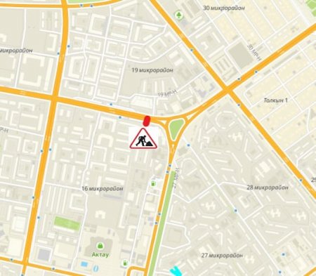 В Актау закрыли автомобильную дорогу между 16 и 19 микрорайонами